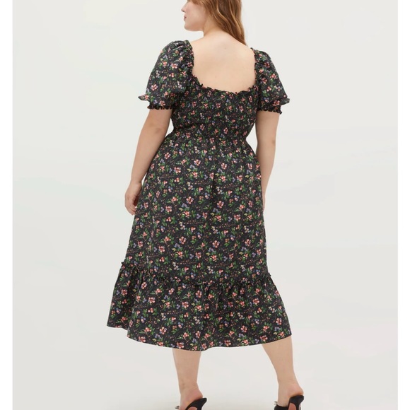 HILLHOUSE MULTI-BERRY FLORAL CREPE LOUISA NAP DRESS - Picture 2 of 2
